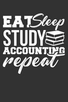 Notizbuch A5, 120 Seiten, Eat Sleep Study Accounting Repeat, Liniertes Papier