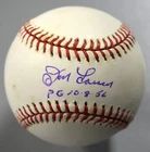 Don Larsen Signed American League Baseball Autograph PG 10-8-56 Inscription