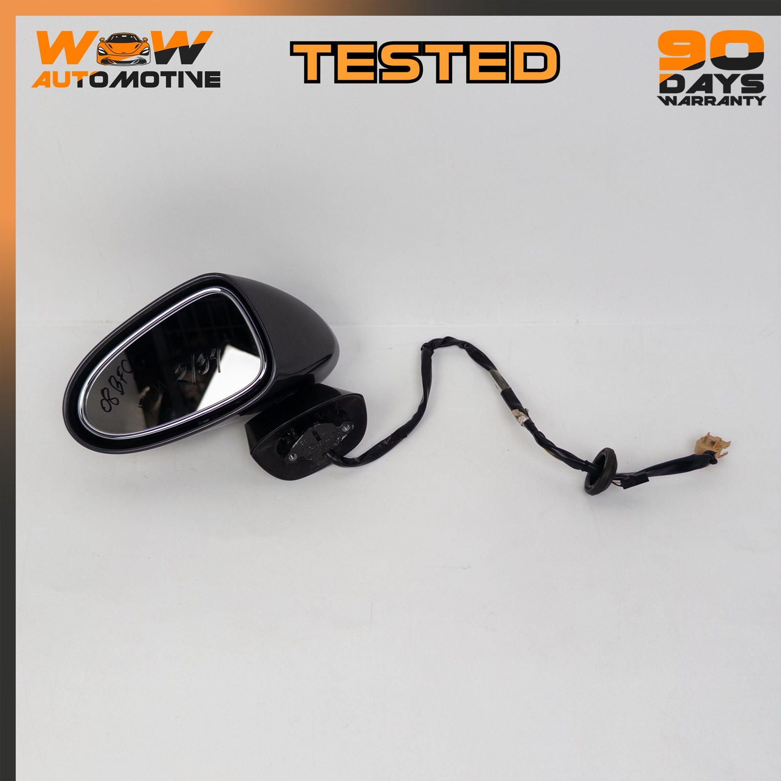 06-13 BENTLEY CONTINENTAL FLYING SPUR FRONT LEFT REAR VIEW DOOR MIRROR BLACK OEM