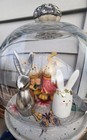New Upcycled Glass Cloche On Pedestal Base W/ Easter Decor — photo 7