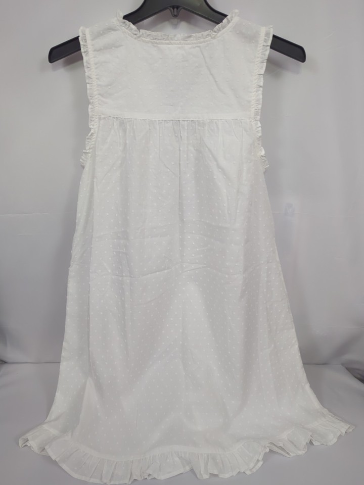 ADONNA SLEEPWEAR WHITE DOTTED SWISS COTTON NIGHTGOWN WOMEN'S SIZE M NWT ...