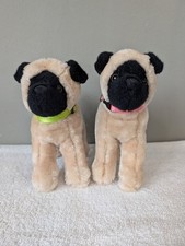 Douglas Cuddle Toys Punky Pug Dog Plush Stuffed Animal  3998 Retired Lot Of 2