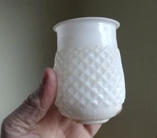 BROCK'S ILLUMINATION LAMP WHITE HAND BLOWN GLASS CHRISTMAS FAIRY CANDLE LIGHT