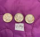 1963 1963-D 1964 Circulated Roosevelt Dimes 90% Silver  Lot #739