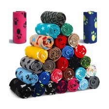 Chumia 28 Pieces Puppy Blanket Bulk Small Fleece Pet Blanket for Puppy Dogs K...