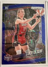 Lucy Olsen 2025 Panini Prizm WNBA Blue Velocity Rookie 104 Mystics