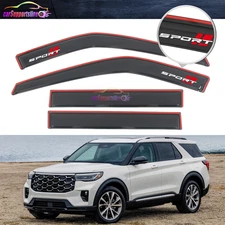In-Channel Window Visor For 20-25 Ford Explorer Rain Vent Guard Shade w/ Sport