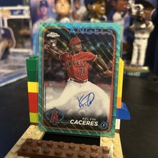 2024 Topps Chrome Aqua Wave Refractor Kelvin Caceres Auto 41/199 (B41) Angels