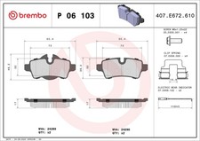 BREMBO Bremsbeläge mit Zubehör Hinten (P 06 103) für Mini Clubman |