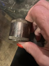 Mattie VINTAGE NAPKIN RING  Silvertone Silverplate Engraved