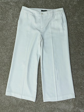 VTG Lauren Ralph Lauren Pants Womens 8 31x24.5 White Wide Leg Capri Pleated
