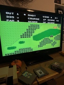 3-Nintendo NES Sports Games(JACK NICKLAUS GOLF, BANDAI GOLF & Football) Works