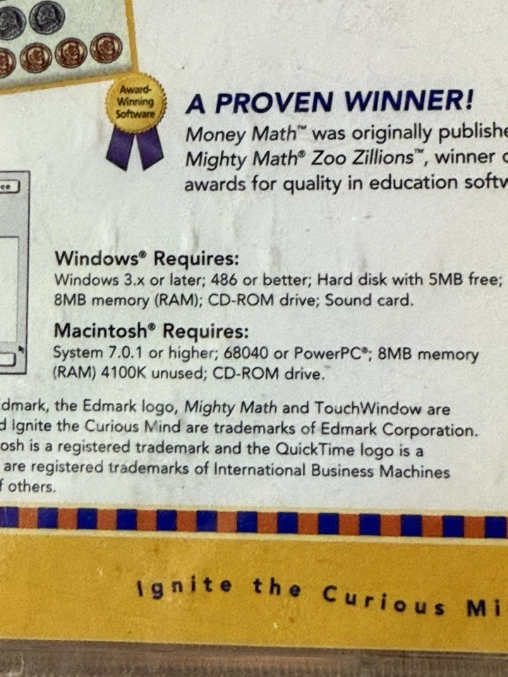 NEW Money Math Ages 5-8 Years Brain Bytes PC CD-ROM Essential Skills Mac Windows - Image 3 of 4