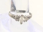 Vintage Sterling Silver Glass Statement Ring Art Deco Size 9 Engagement Sale