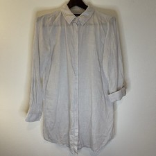 Tahari Women S Linen Buttonup Tunic/Dress Neutral Coastal Classic Closet Staple
