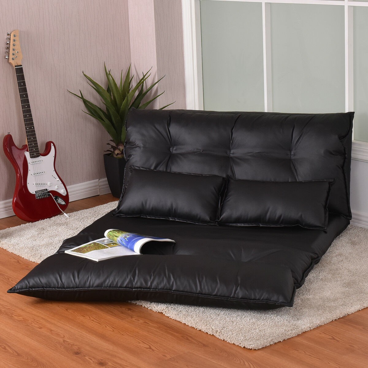 PU Leather Foldable Modern Leisure Floor Sofa Bed Video Gami
