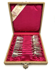 Antique Set 12 Dutch .833 Silver J.M. van Kempen en Zoon Cocktail/shrimp Forks