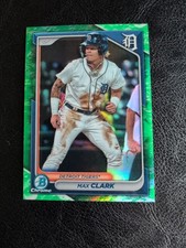 2024 Bowman Chrome Max Clark REFRACTOR GREEN LUNAR GLOW  Detroit Tigers SP RC