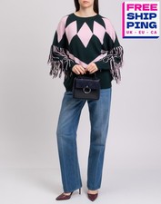 Maglione pullover in cashmere BALLANTYNE RRP € 720 IT42 US6 UK10 M Argyle con frange