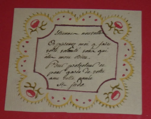 painted pious image eighteenth text manuscript etrennes nouvelle