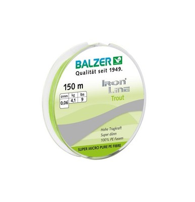 Balzer Iron Line Trout chartreuse 150m 0,04mm
