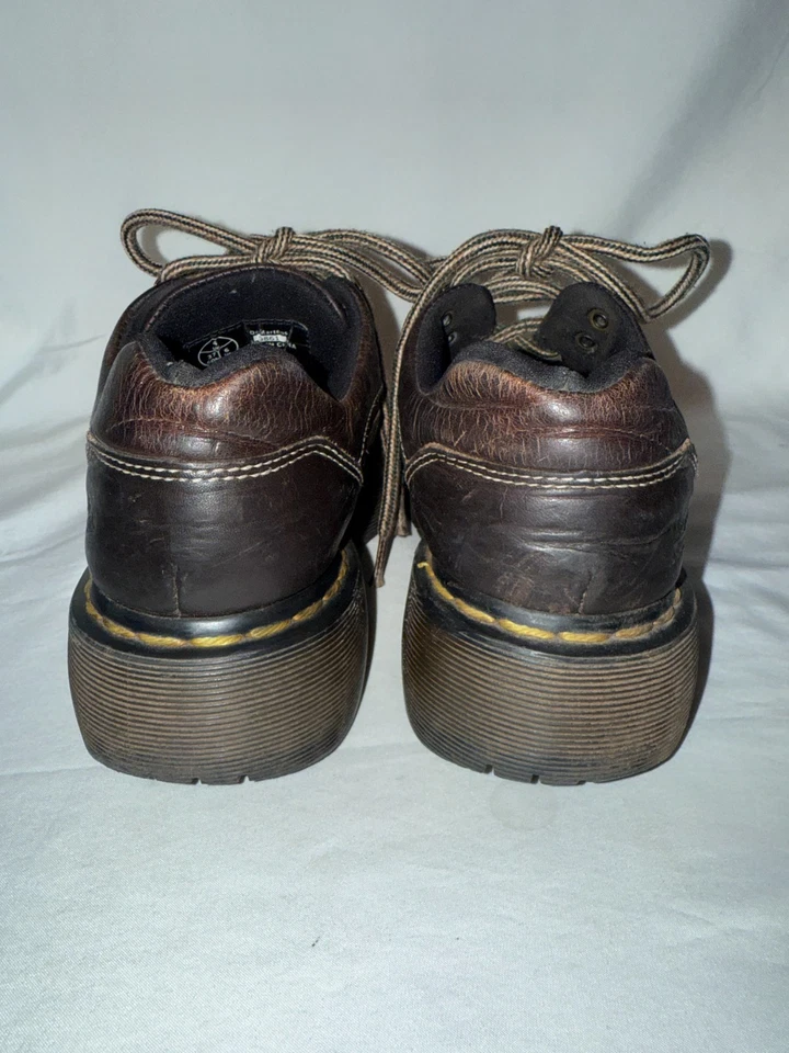 Vintage Dr. Martens 9861 Women's Oxford 6 Brown Leather Lace Up Chunky Shoes - Image 4 of 4
