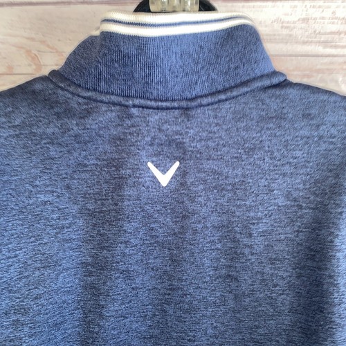 Callaway Weather Series Mens Pullover 1/2 Zip Sweater Shirt L Blue Pockets B81 - Picture 12 of 15