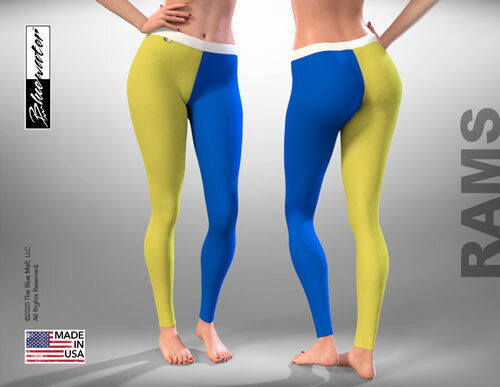 WOMEN STRETCHY LEGGINGS,YELLOW & ROYAL~Workout,Yoga,Running,Fitness,Gym,Exercise - Imagen 1 de 1