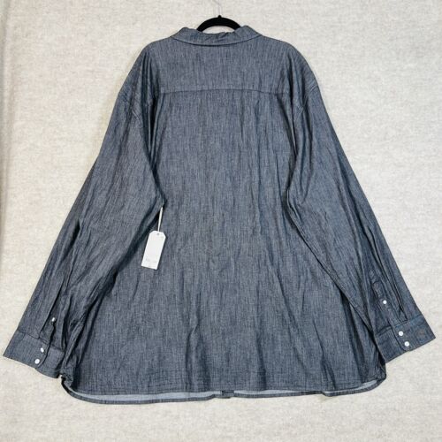 Mutual Weave Black Long Sleeve Button Down Mens 4XLT Big Tall - Picture 3 of 11