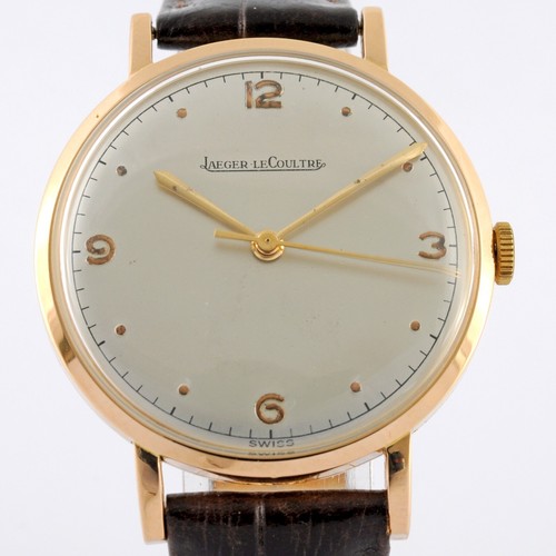 AUTHENTIC 1950'S JAEGER LECOULTRE 18K SOLID GOLD MANUAL WIND 35MM GENTS WATCH