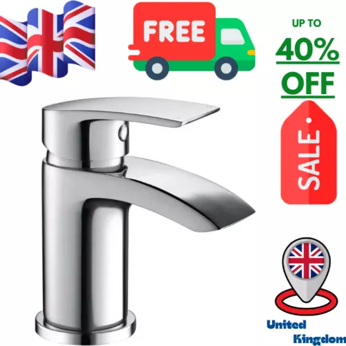 Monoblock Bathroom Sink Taps Chrome Brass Basin Mixer Taps Single Lever