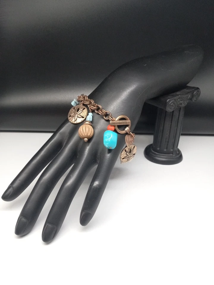 Pulsera Coldwater Creek Metales Mezclados Playa Tema Cuelga Dijes Palanca Foto 2 de 4