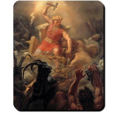 Thor Eskil Winge 1872 Odinssohn Mjölnir Asenfürst Donar Gott  Mauspad #16093