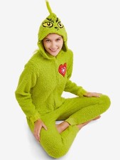 The Grinch Union Suit Pajamas One Piece Costume Women L Large Christmas NWT NEW