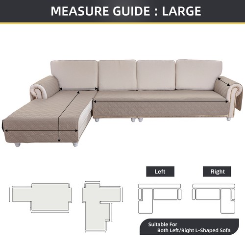 Couch Slipcover Waterproof L Shape Sofa Cover Sectional Couch Chaise Lounge - 第 28/66 張圖片