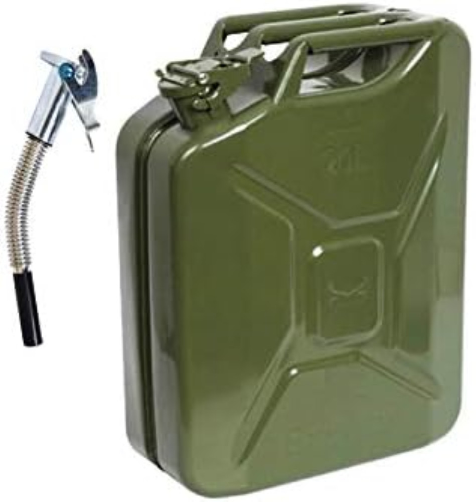 Tanica Classica Jerry Can 20L Verde Militare con Travasatore Flessibile