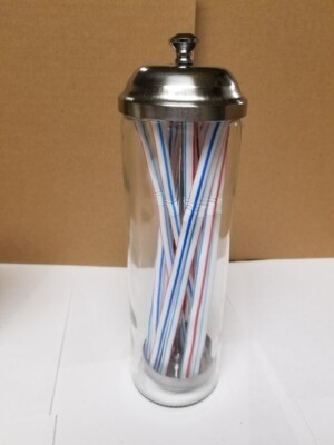 Vintage 9.5'' Chefmate Glass Straw Holder