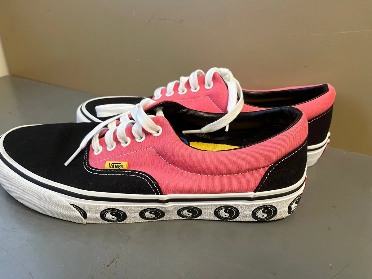 VANS T C Surf Designs Pink Black Canvas Unisex Sneakers Size Mens 11 Yin Yang