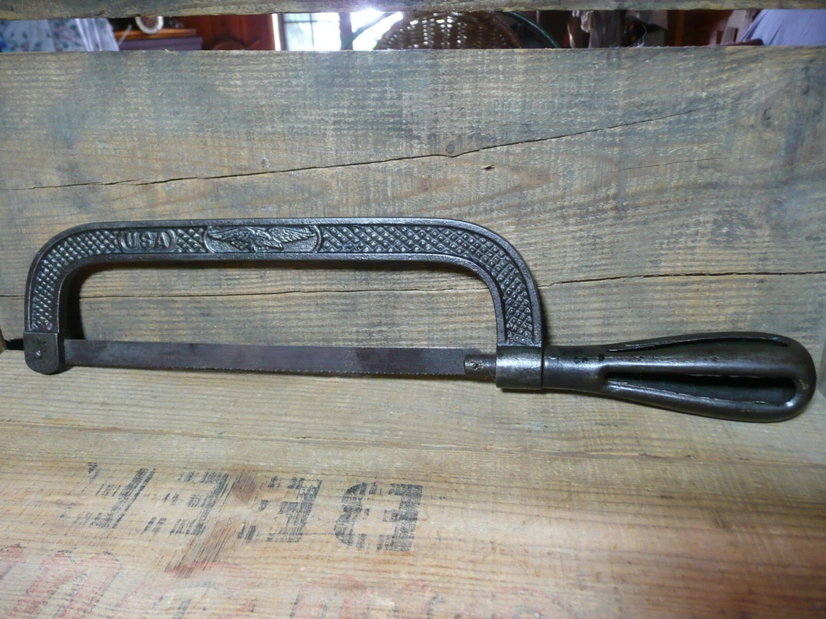 Vintage Eagle Marked Cast Iron Hand Saw 13 7 8