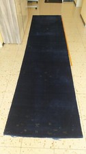 NEU Kanchipur Gabbeh Läufer Perser Teppich Blau UNIKAT 301 X 76 cm