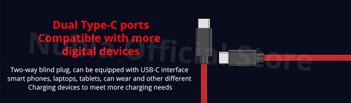 Nubia Type-C to Type-C 9A Date Cable PA1008 Length 1m for Nubia redmagic Phone - Picture 13 of 15