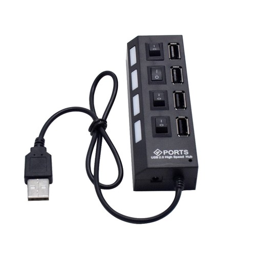 USB Hub 4 Sockets Independent USB 2.0 Divider (noir) Splitter USB - Photo 11/11