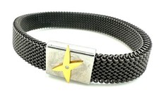 MAUBOUSSIN - J'te kiffe - Bracelet acier avec plaque en or et étoile diamant