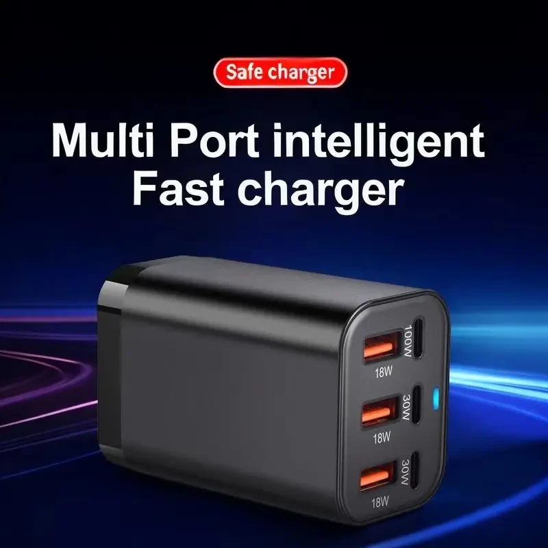 200W GaN 6 Port 100W/30W/18W USB A /Type C Fast Charging Charger Dock Station - image 4 of 4