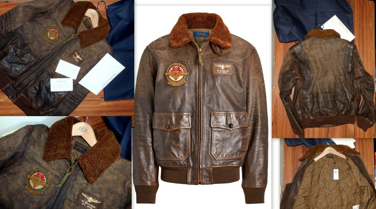 NWT POLO RALPH LAUREN ICONIC G-1 BOMBER SURPLUS 1 LEATHER NWT POLO RALPH LAUREN ICONIC G-1 BOMBER SURPLUS 1 LEATHER