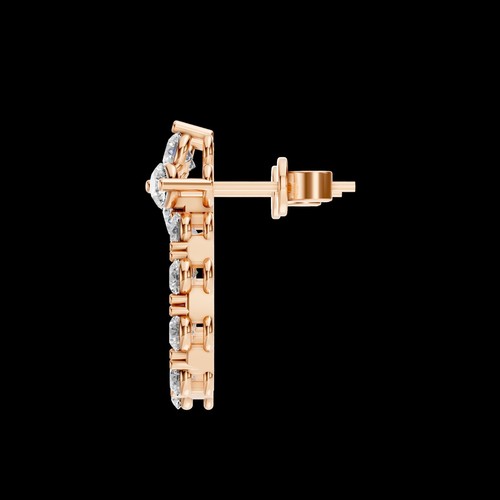 1.88 Ct Lab Grown Round Diamond 14K Rose Gold Dangle Earrings Gift for Friend - Picture 8 of 14