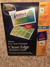 120 Cards New Avery Ink Jet Printer White Business Matte Cards Clean Edge 28877