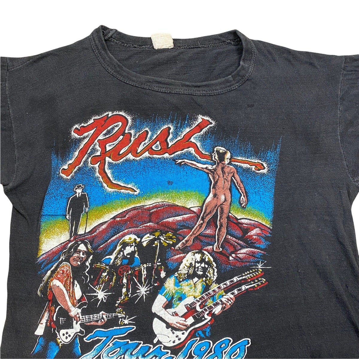 Vintage Rush Tour 1980 T Shirt Double Sided Starman Ringer Adult Size Small  RARE | eBay