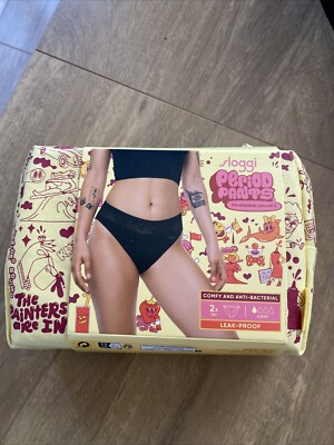 Sloggi Period Pants Knickers Size Extra Small Light Flow Black (2 Pairs)