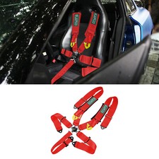 5 Point Racing Harness Camlock Quick Release Safety Seat Belt Blackred Atv Utv